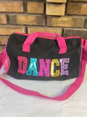 Pink Accented Black Dance Travel Bag